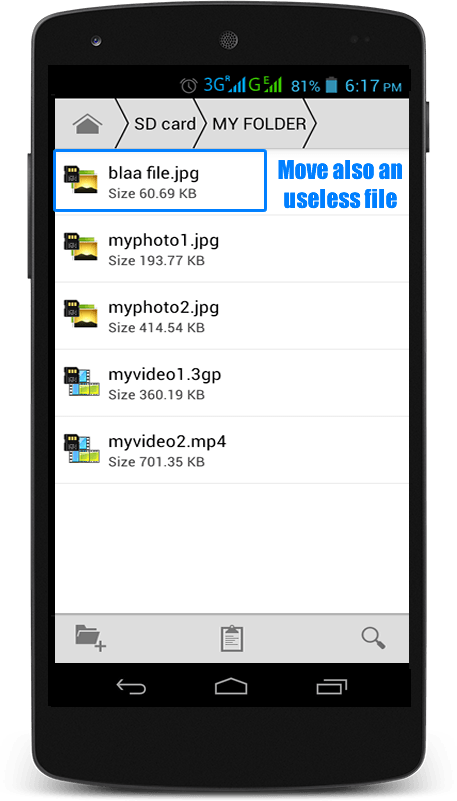 hide files in android