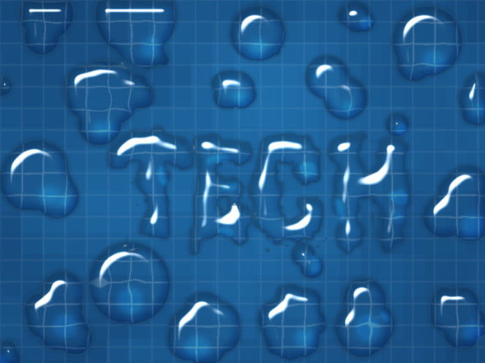 water drop text effect
