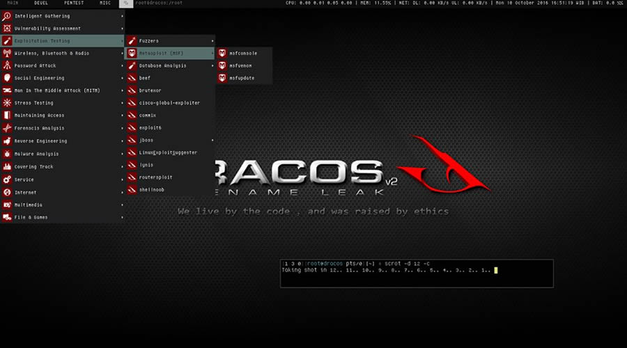 Dracos Linux - ethical hacking operating system