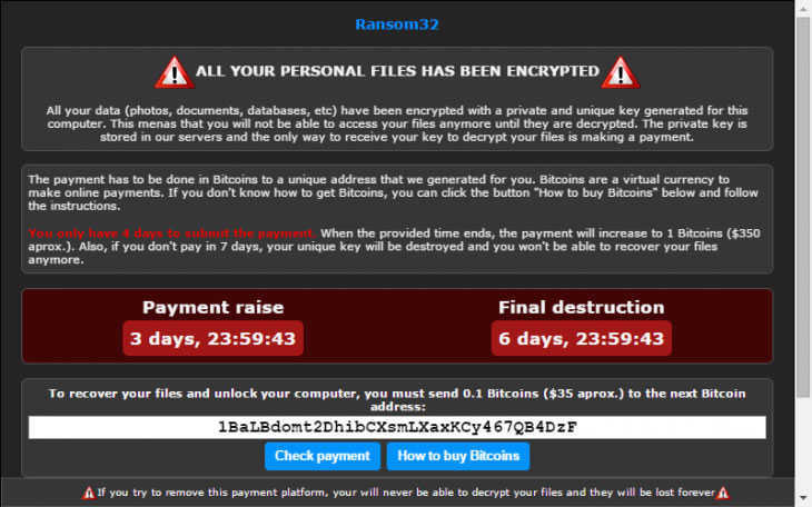 Ransom32 is First JavaScript-Based Ransomware