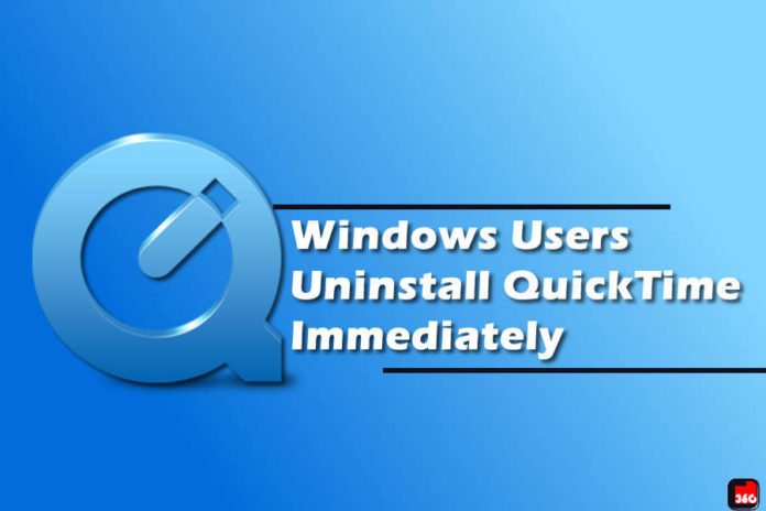 Windows Users Uninstall QuickTime Immediately