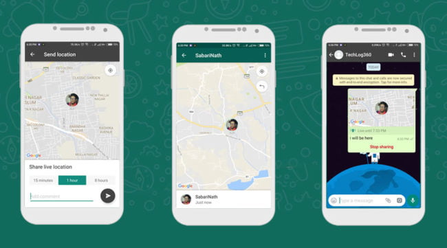 WhatsApp Share live location feature