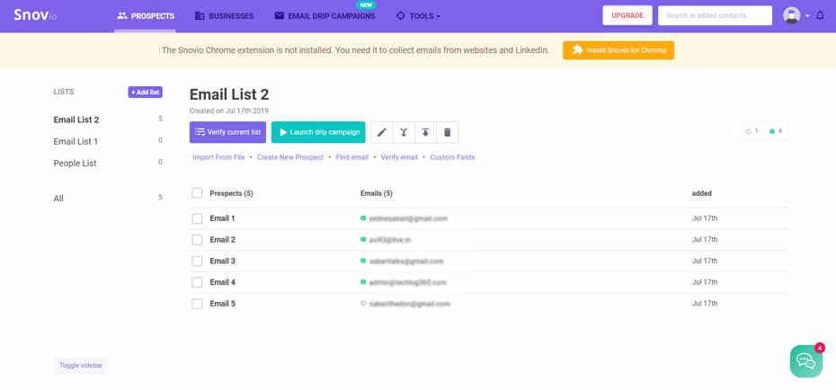 Snovio Email Drip Campaigns