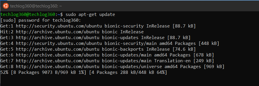 using sudo apt upgrade command