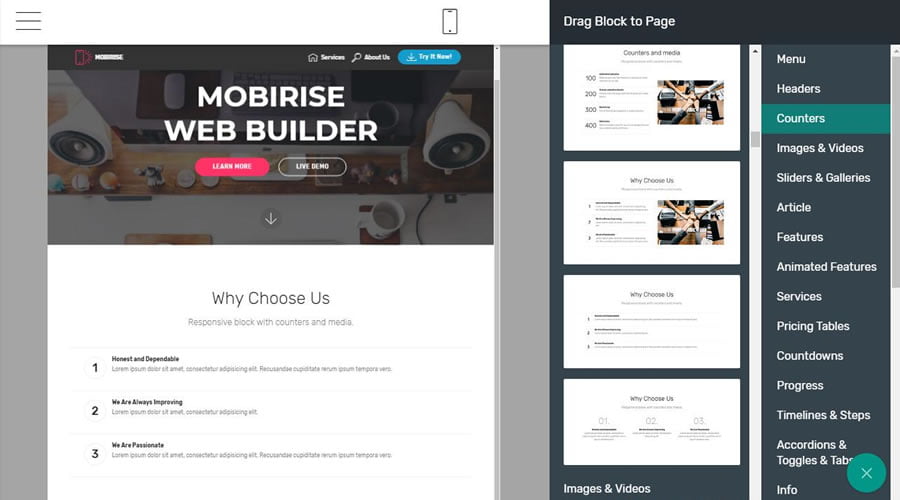 Mobirise Free Website Builder