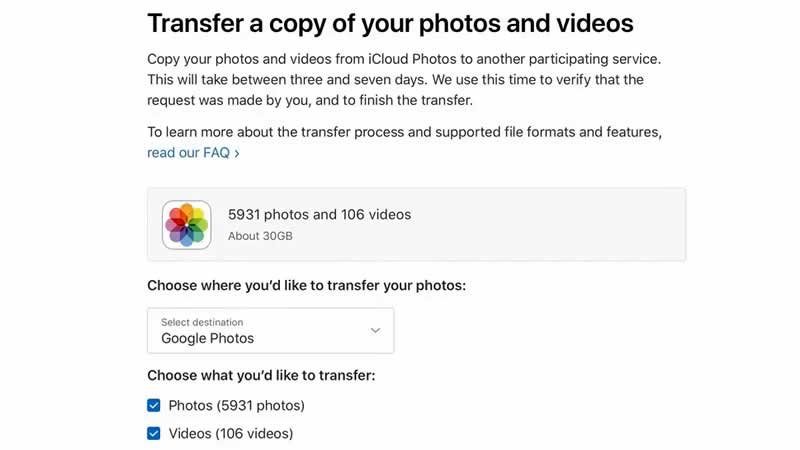 Transfer Photos And Videos From iCloud To Google Photos