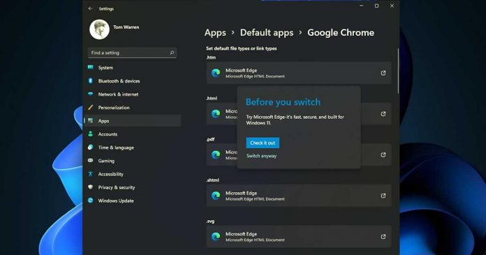 Forcing Edge in Windows 11