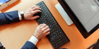 businessman working online