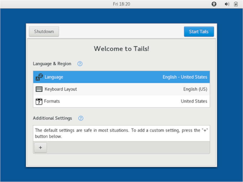 Tails privacy-focused browser