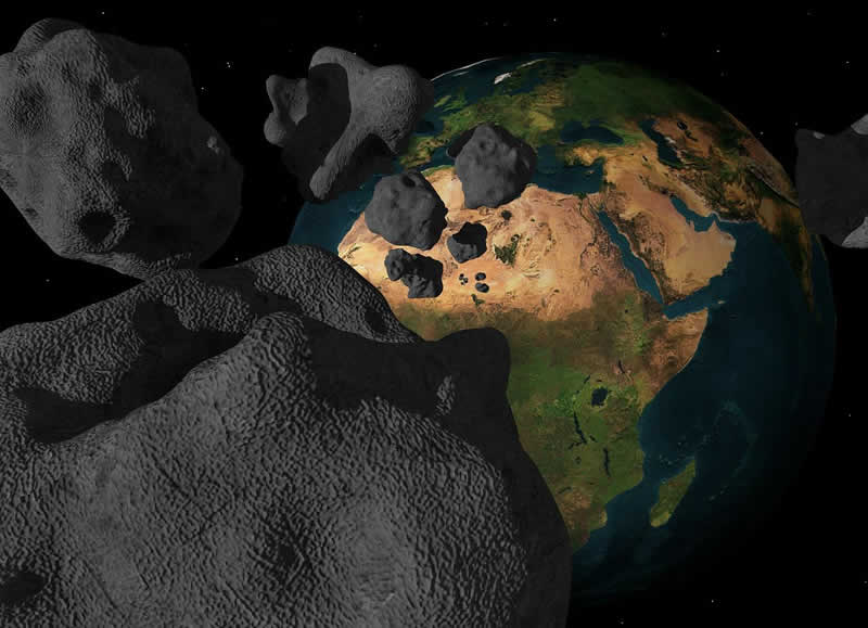 Asteroid approaches Earth