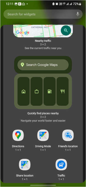 Google Map widgets