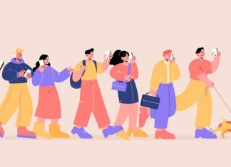 Exploring the Possibility of Using Humans as Antennas in 6G Technology People using smartphone