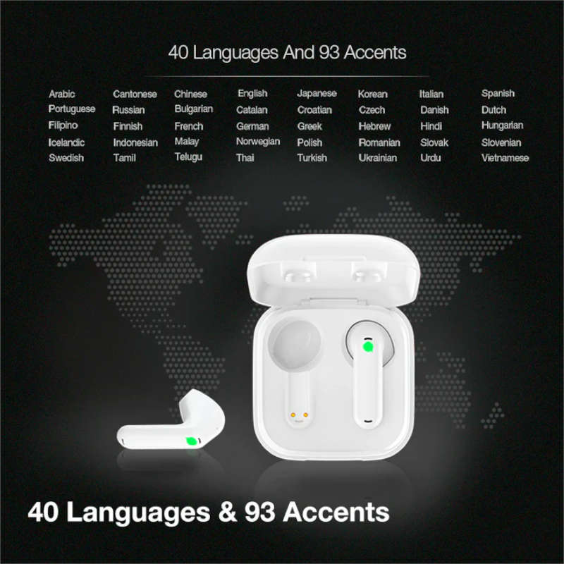 WT2 Edge Translator Earbuds languages