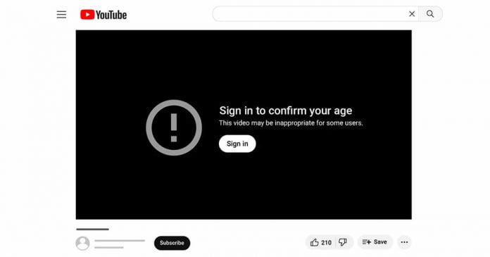Age-restricting YouTube videos