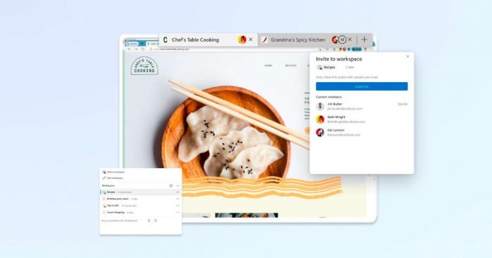 Microsoft Edge Workspaces