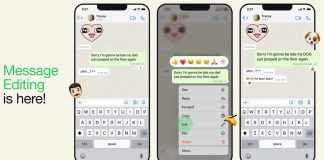 WhatsApp Message Editing