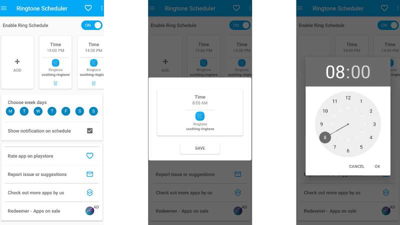 schedule different ringtones on Android